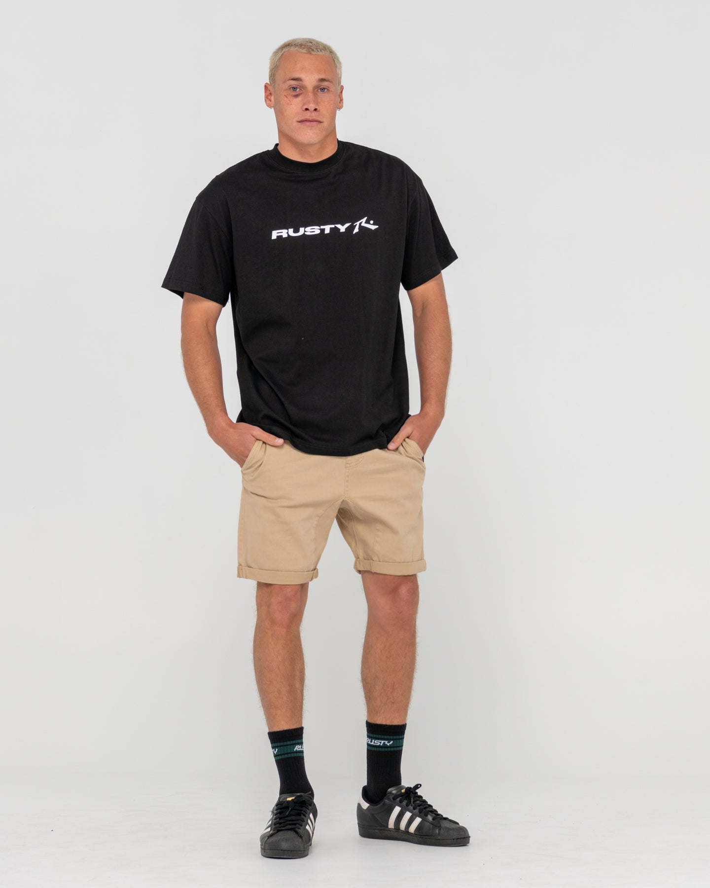 Rusty Hooked On Elastic Short - Khaki