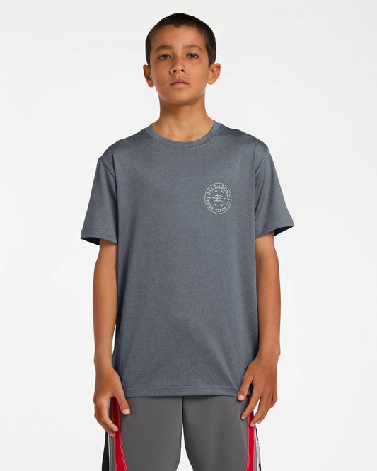 Billabong Boys Big Wave Daz Short Sleeve Rash Vest - Navy Heather