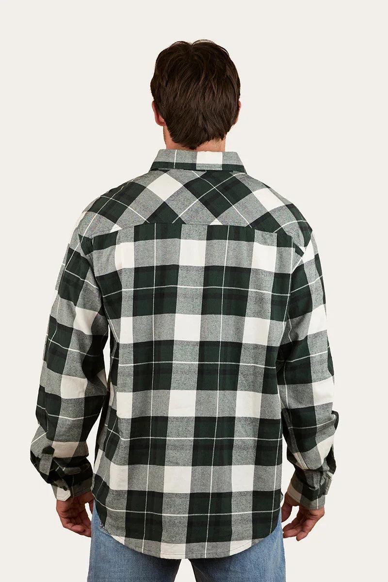 Ringers Western Kingswood Mens Half Button Flannel - Pine / White