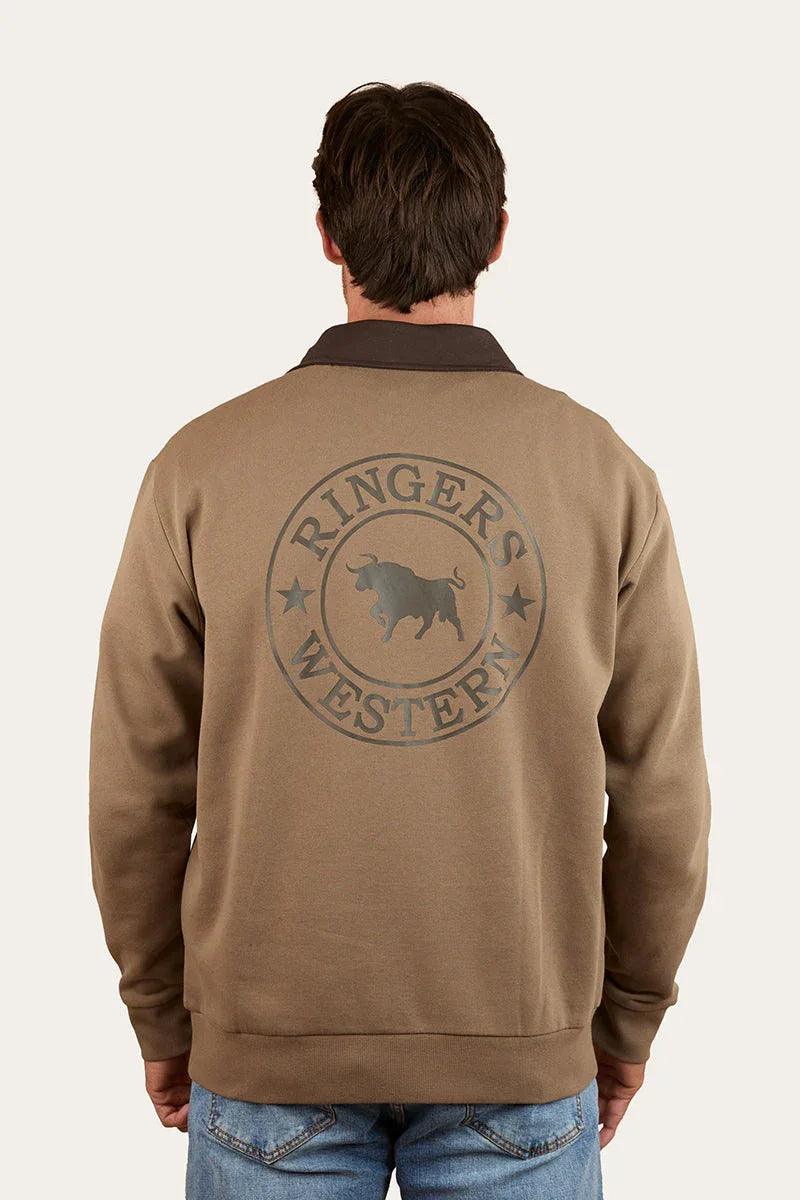 Ringers Western Lachlan Mens 1/4 Zip Crew - Mushroom