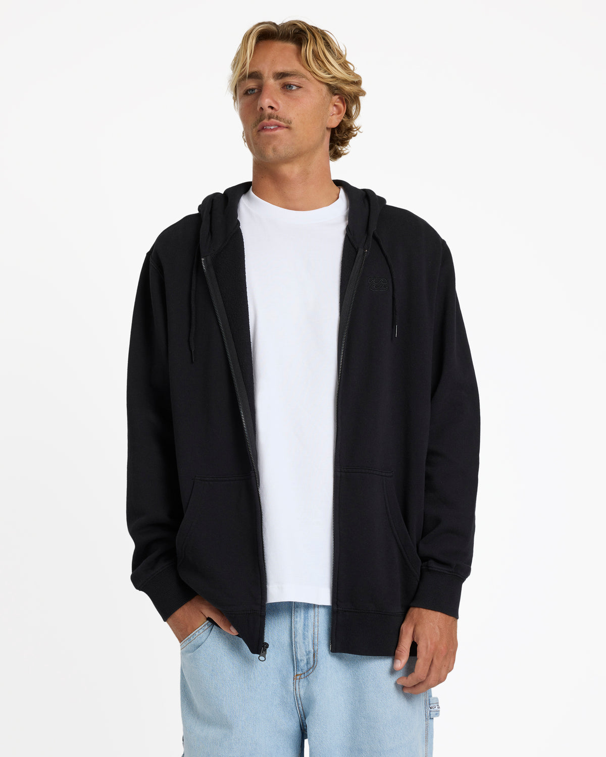 Billabong Premium Wave Wash Zip Up Hoodie - Black