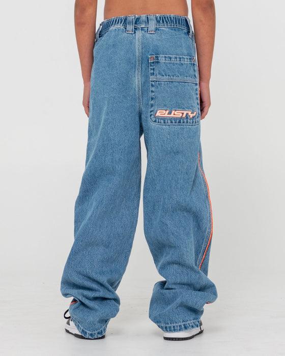Rusty Flip Daddy 2.0 Baggy Jean Boys - Middy Blue