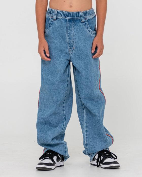 Rusty Flip Daddy 2.0 Baggy Jean Boys - Middy Blue