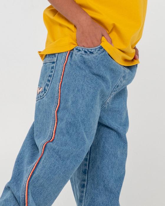Rusty Flip Daddy 2.0 Baggy Jean Boys - Middy Blue