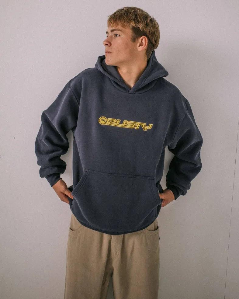 Rusty Flip Daddy 2.0 Fleece Hoodie - Navy Blue