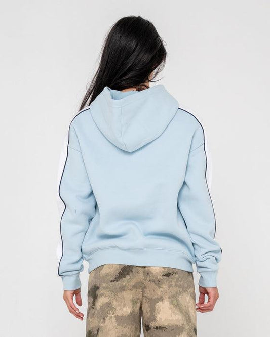 Rusty Hailstone Oversized Fleece Hoodie - Retro Blue