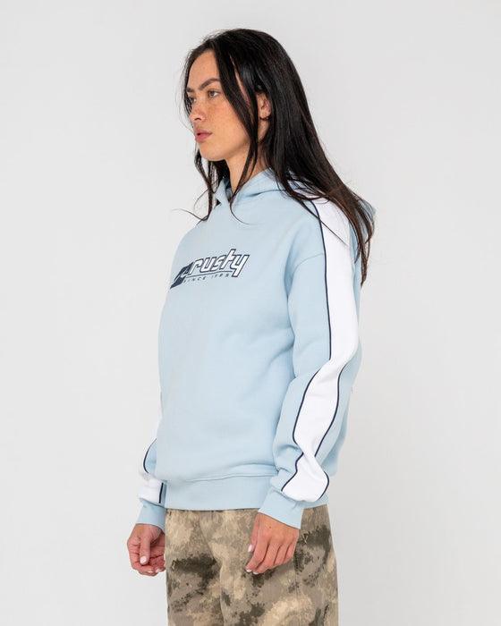 Rusty Hailstone Oversized Fleece Hoodie - Retro Blue