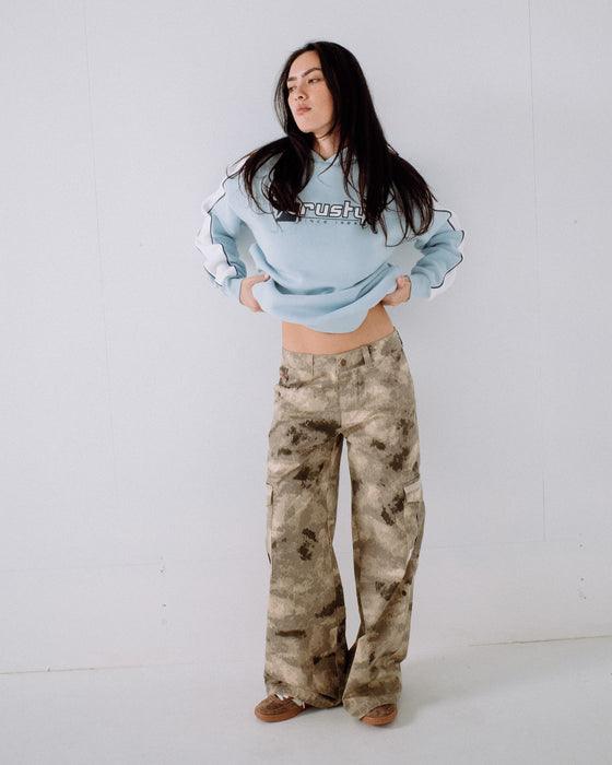 Rusty Hailstone Oversized Fleece Hoodie - Retro Blue