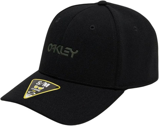 Oakley 6 Panel Stretch Metallic Hat - Blackout