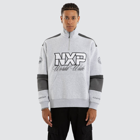 Nena And Pasadena Eternal Zip Pullover Sweater - Grey Marle