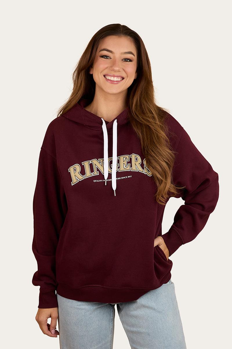 Ringers Western Varsity Womens Hoodie - Cabernet