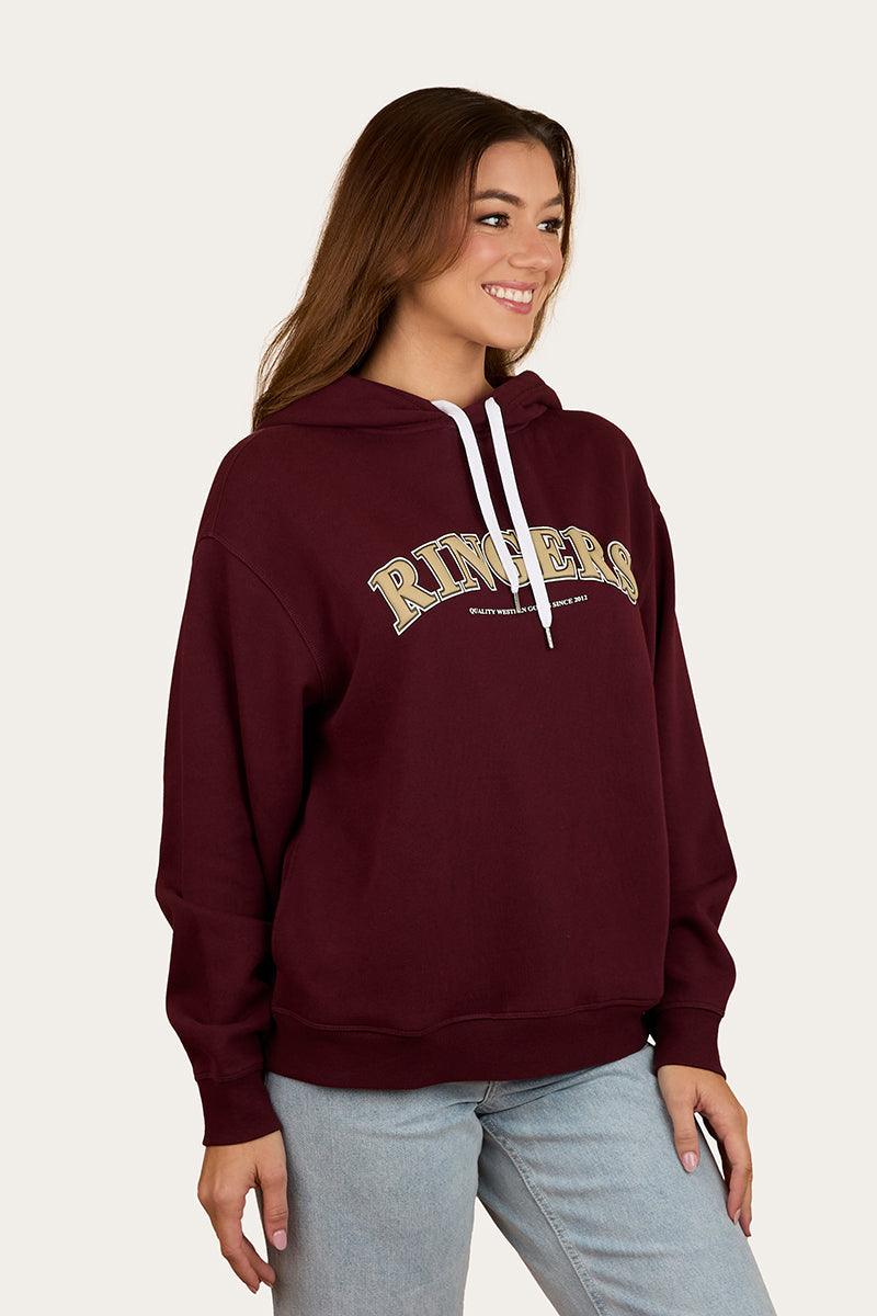 Ringers Western Varsity Womens Hoodie - Cabernet