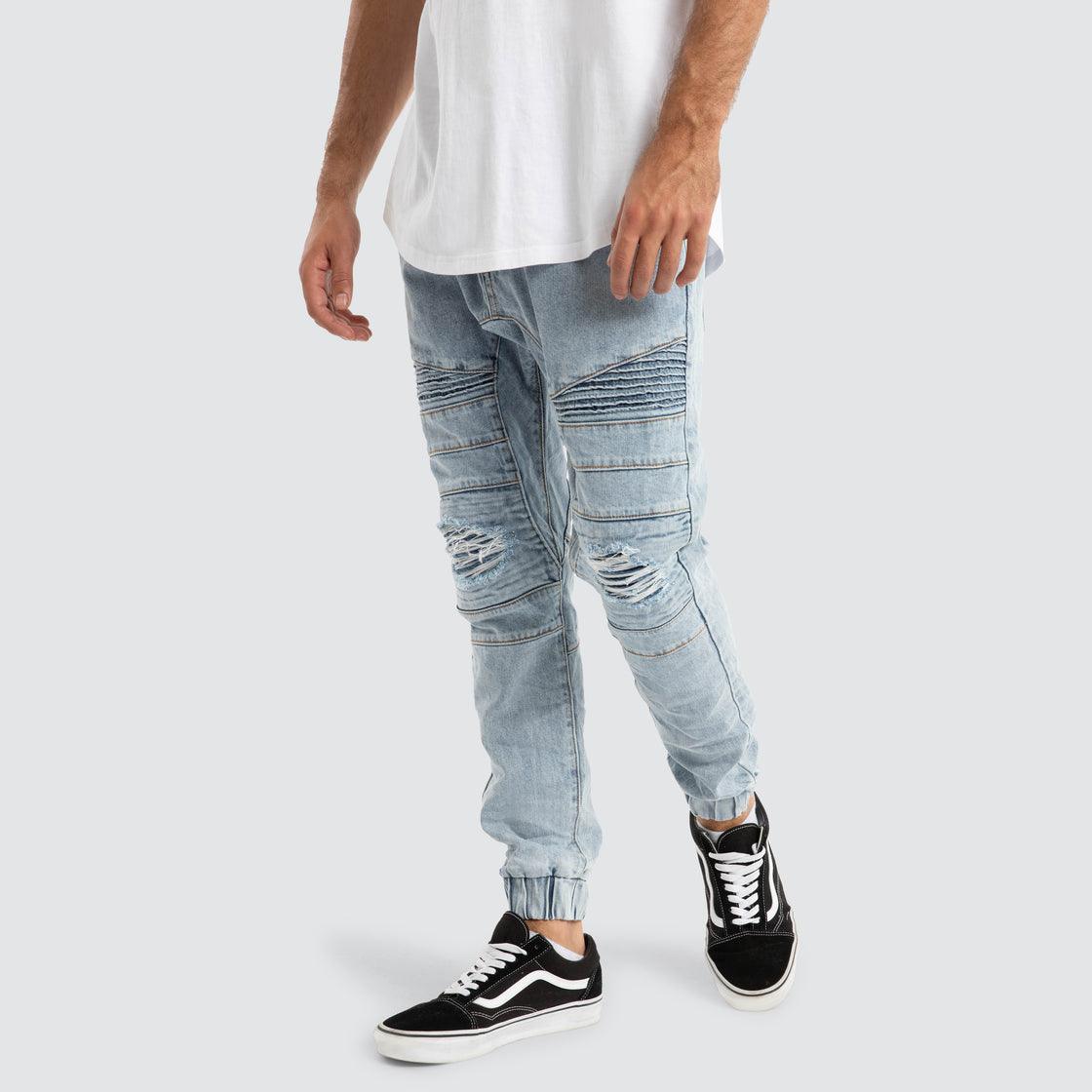 Nena And Pasadena Viper Denim Jogger - Portland Blue