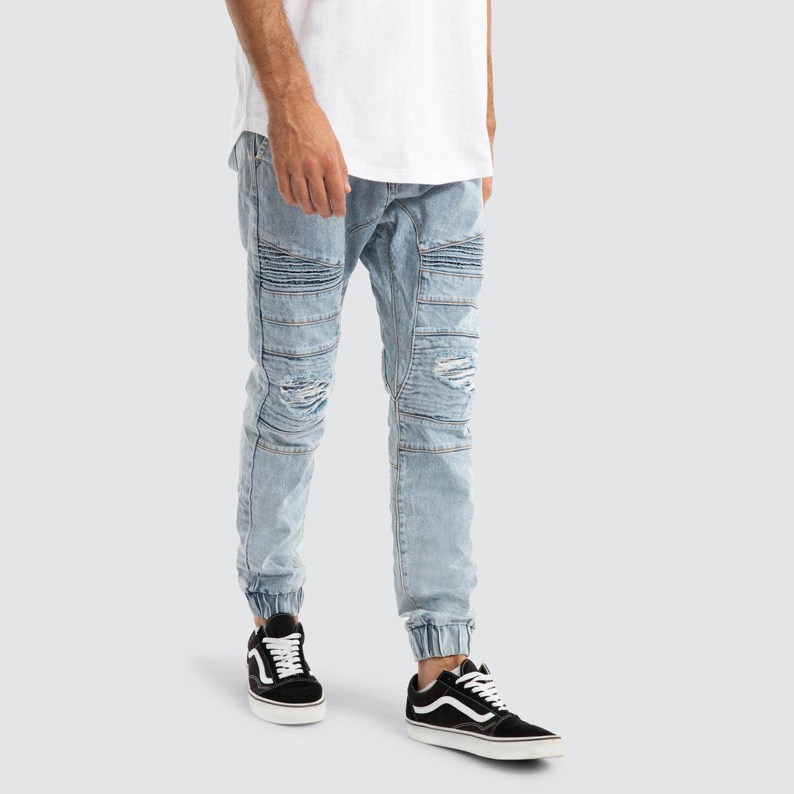 Nena And Pasadena Viper Denim Jogger - Portland Blue