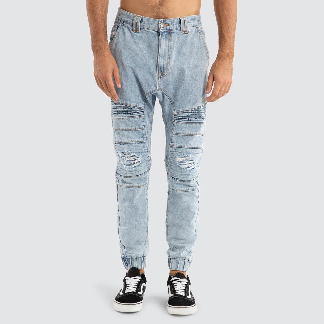 Nena And Pasadena Viper Denim Jogger - Portland Blue