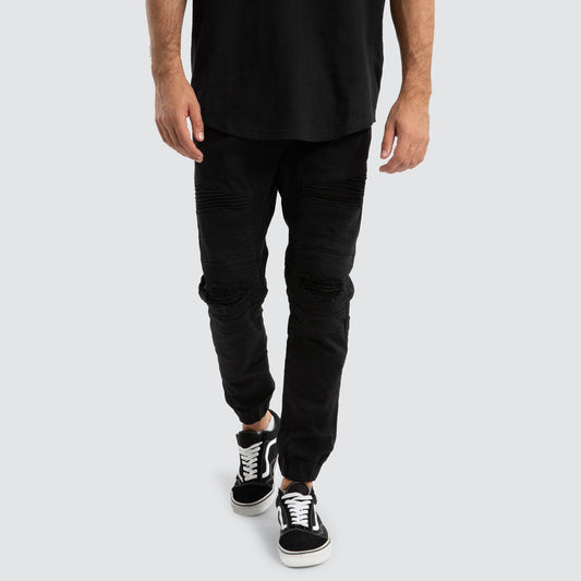 Nena And Pasadena Viper Denim Jogger - Black