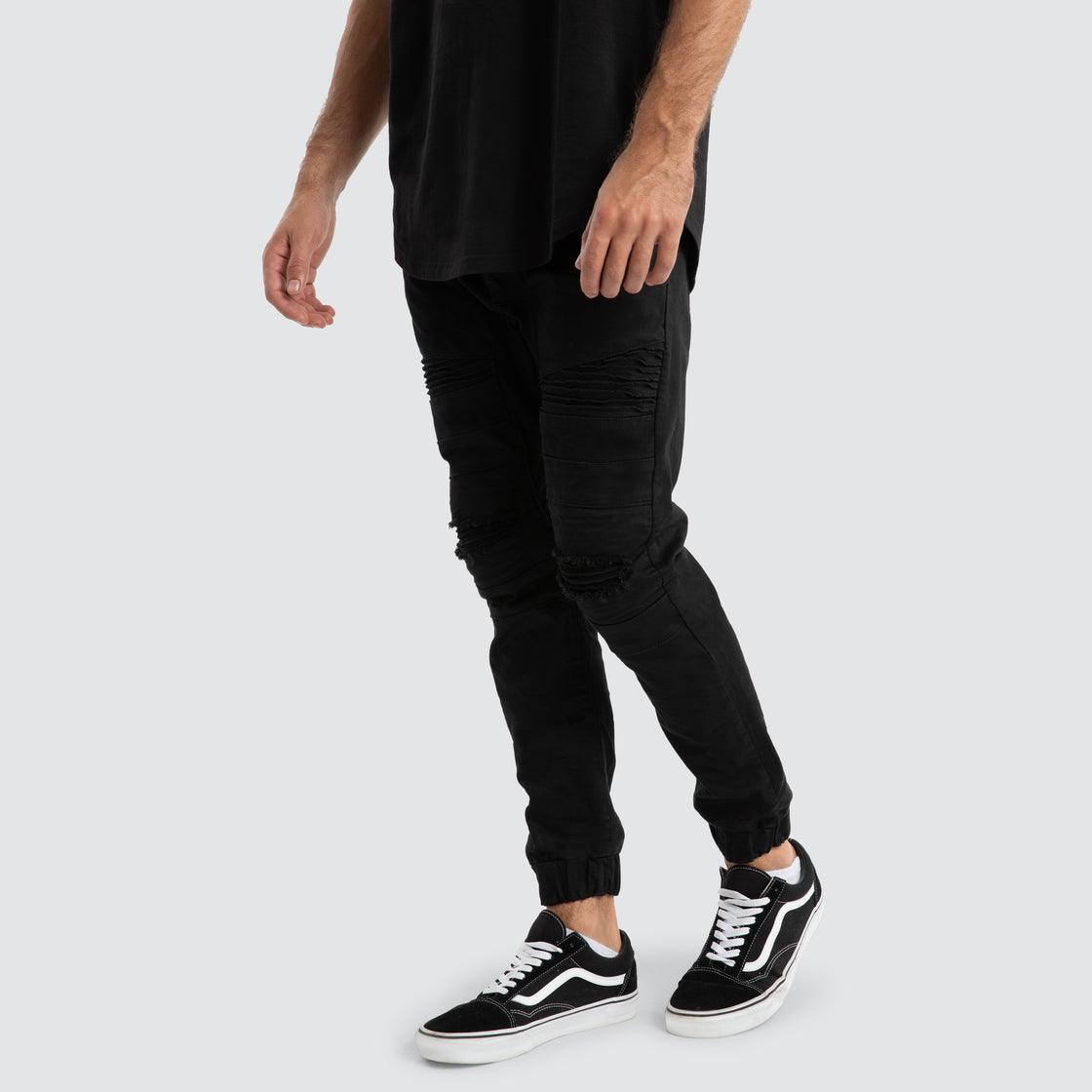 Nena And Pasadena Viper Denim Jogger - Black
