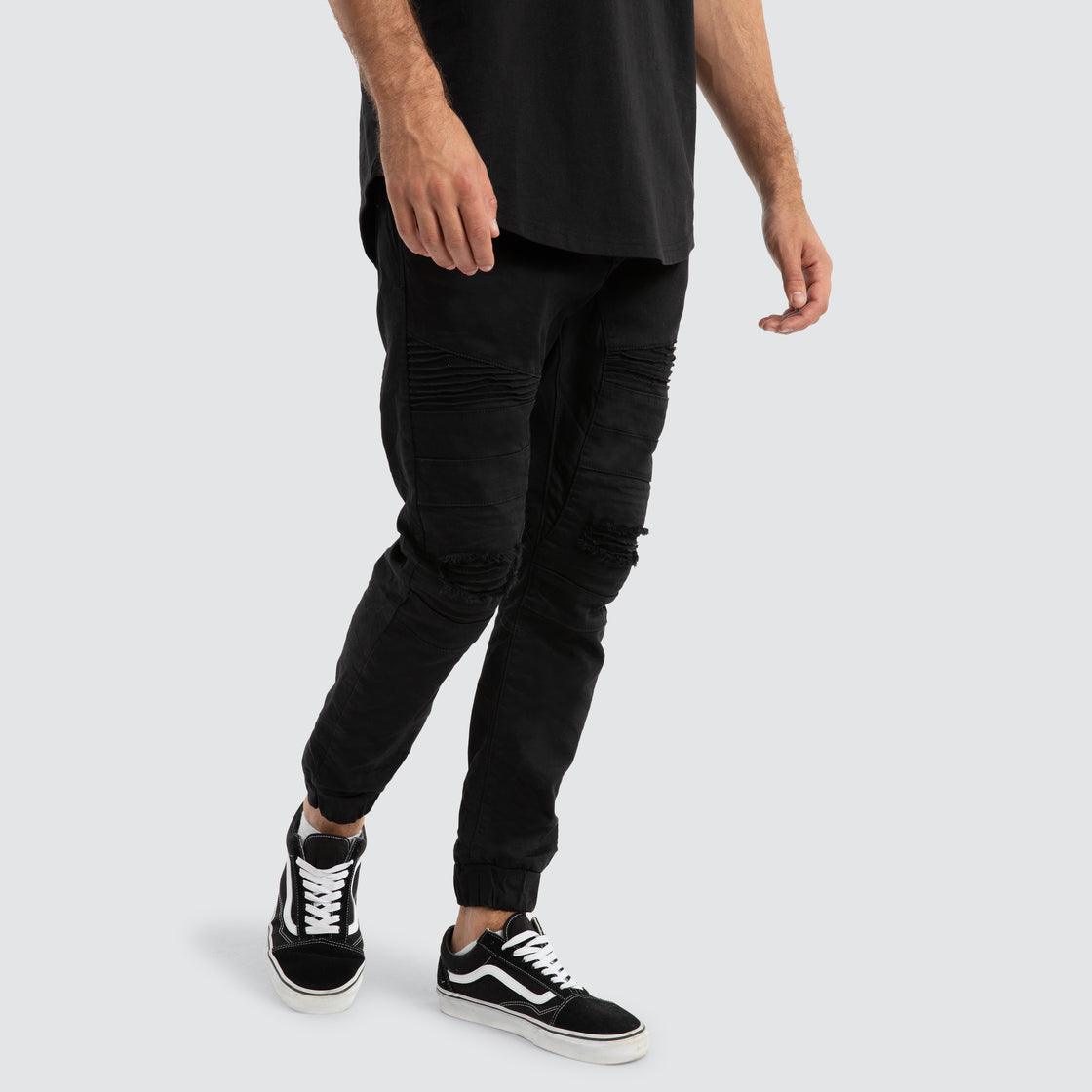 Nena And Pasadena Viper Denim Jogger - Black