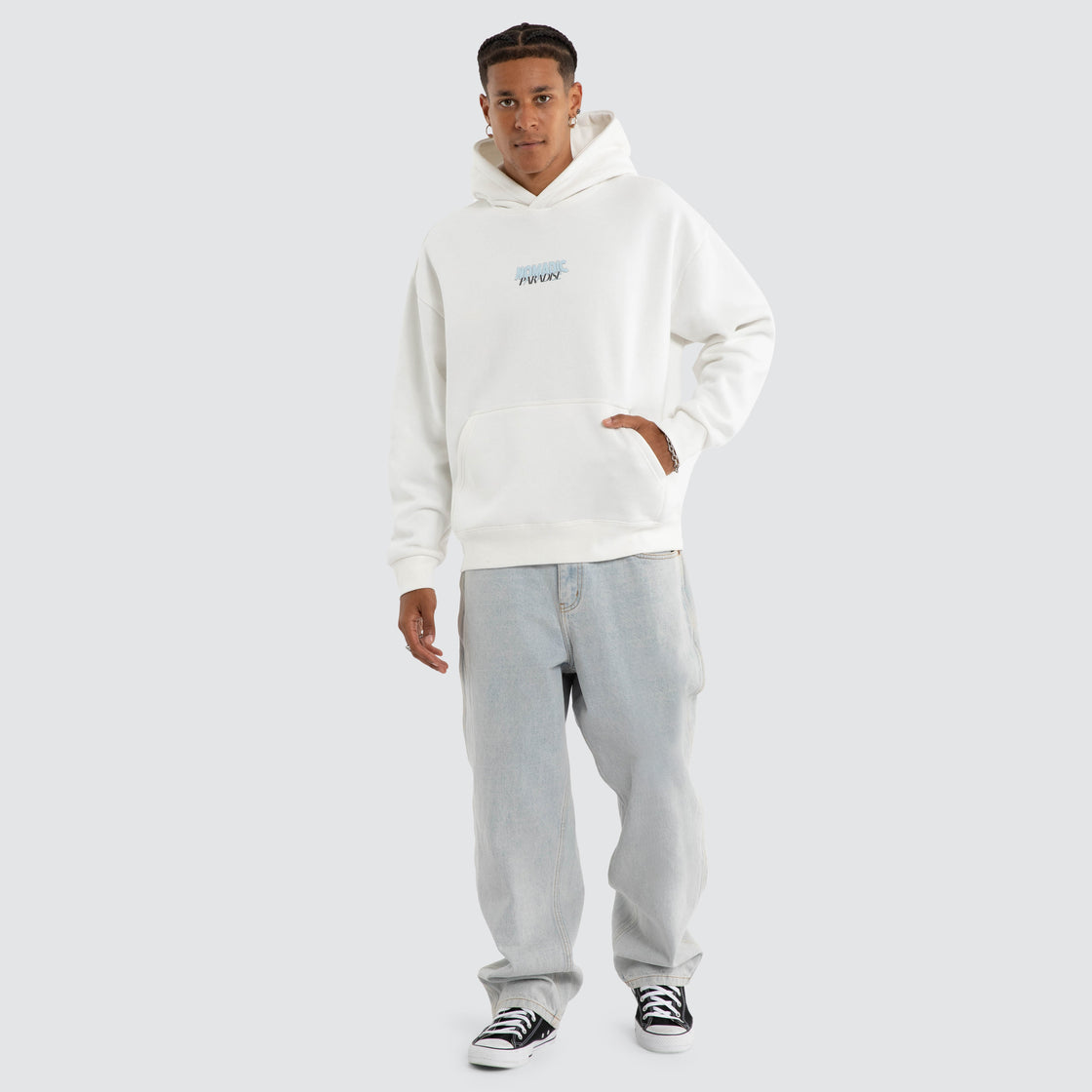 Nomadic Paradise Highrise Oversized Hoodie - Natural White