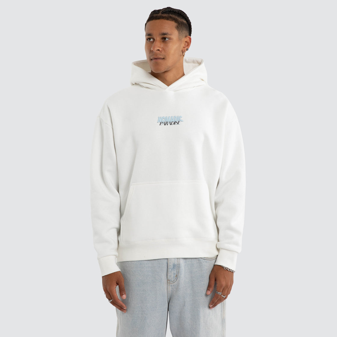 Nomadic Paradise Highrise Oversized Hoodie - Natural White