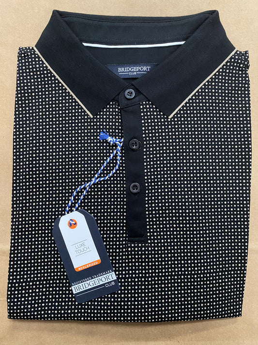 Bridgeport Luxe Touch Double Mercerized Cotton Polo B2575 - Black