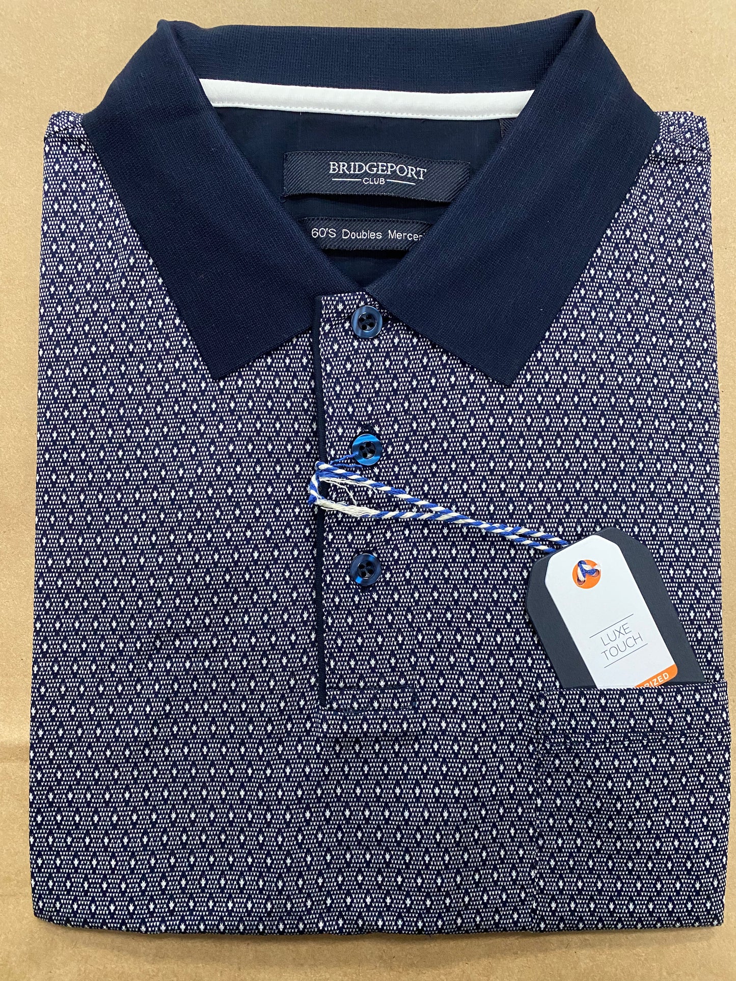 Bridgeport Luxe Touch Double Mercerized Cotton Polo B2566 - Navy