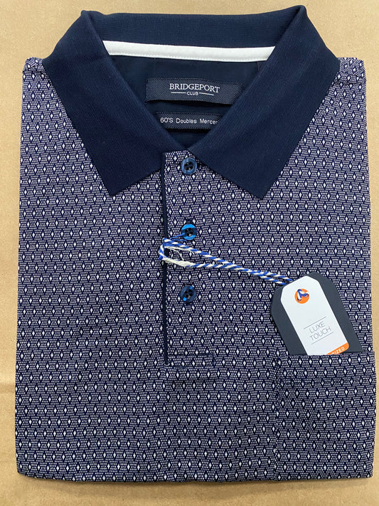Bridgeport Luxe Touch Double Mercerized Cotton Polo B2566 - Navy