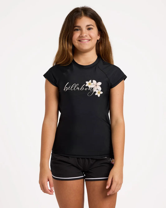 Billabong Bloom Crush Short Sleeve Rash Vest - Black