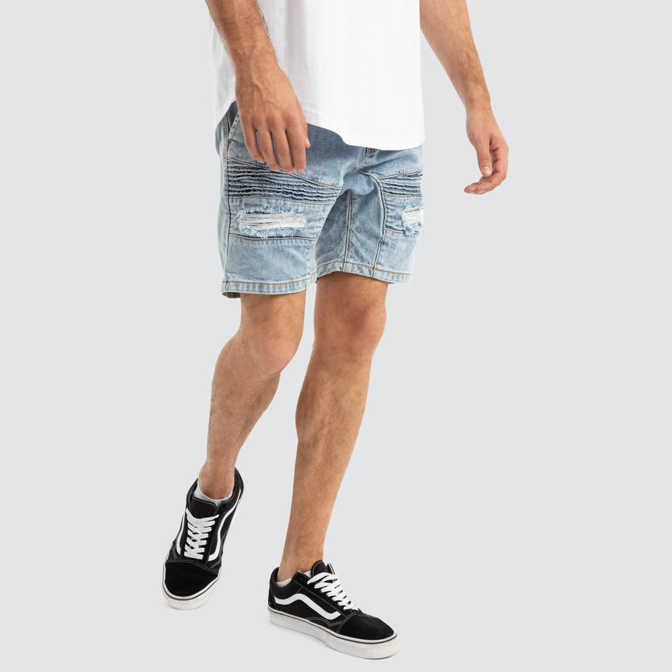 Nena And Pasadena Viper Denim Short - Portland Blue