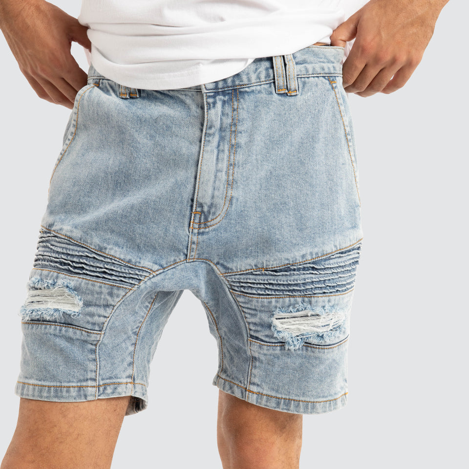 Nena And Pasadena Viper Denim Short - Portland Blue
