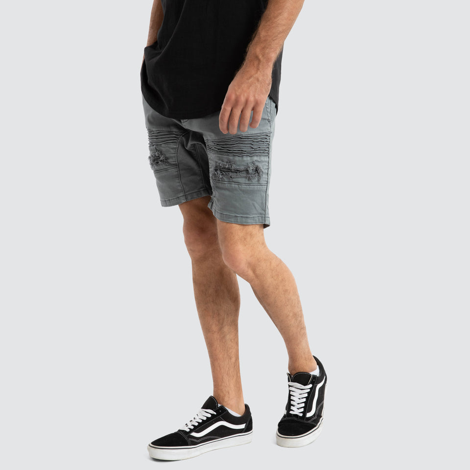 Nena And Pasadena Viper Denim Short - Iron Gate