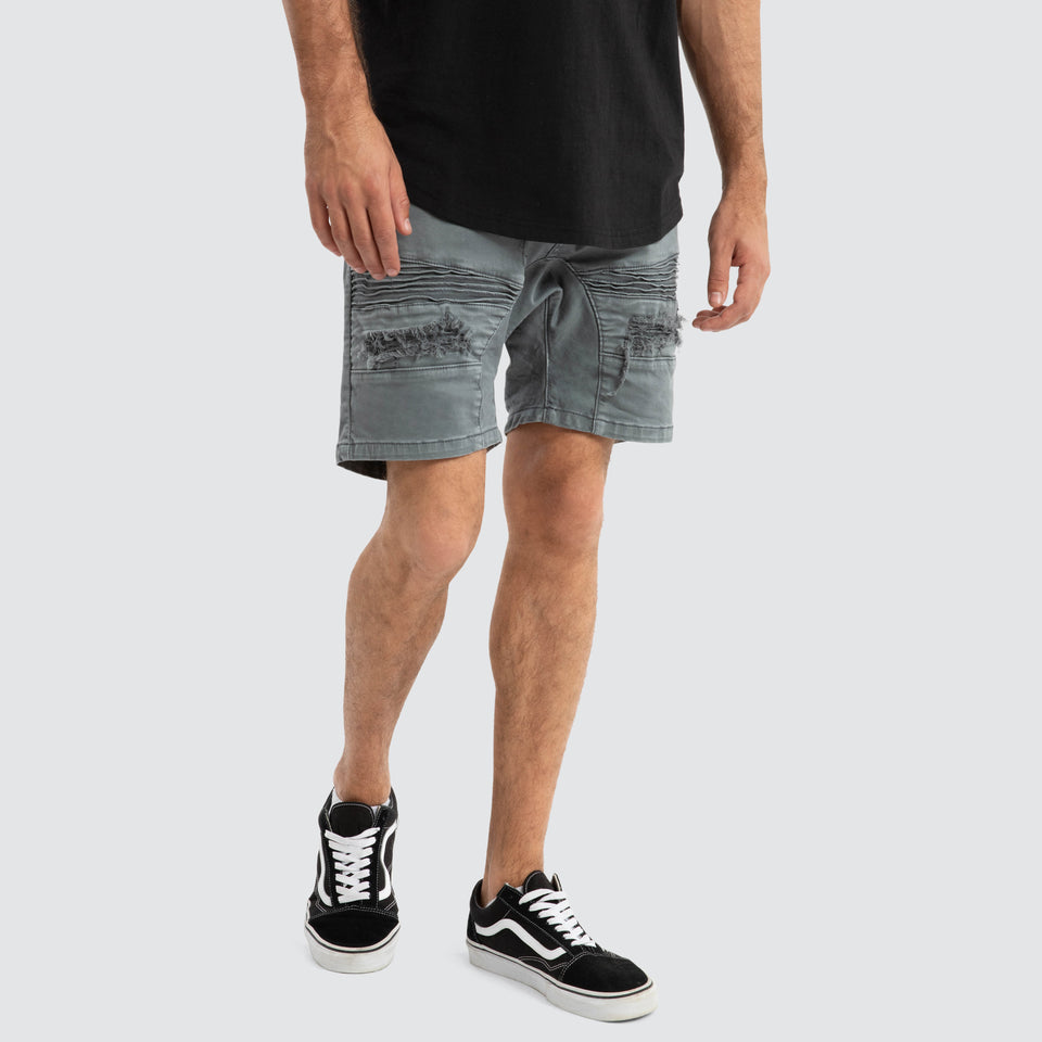 Nena And Pasadena Viper Denim Short - Iron Gate