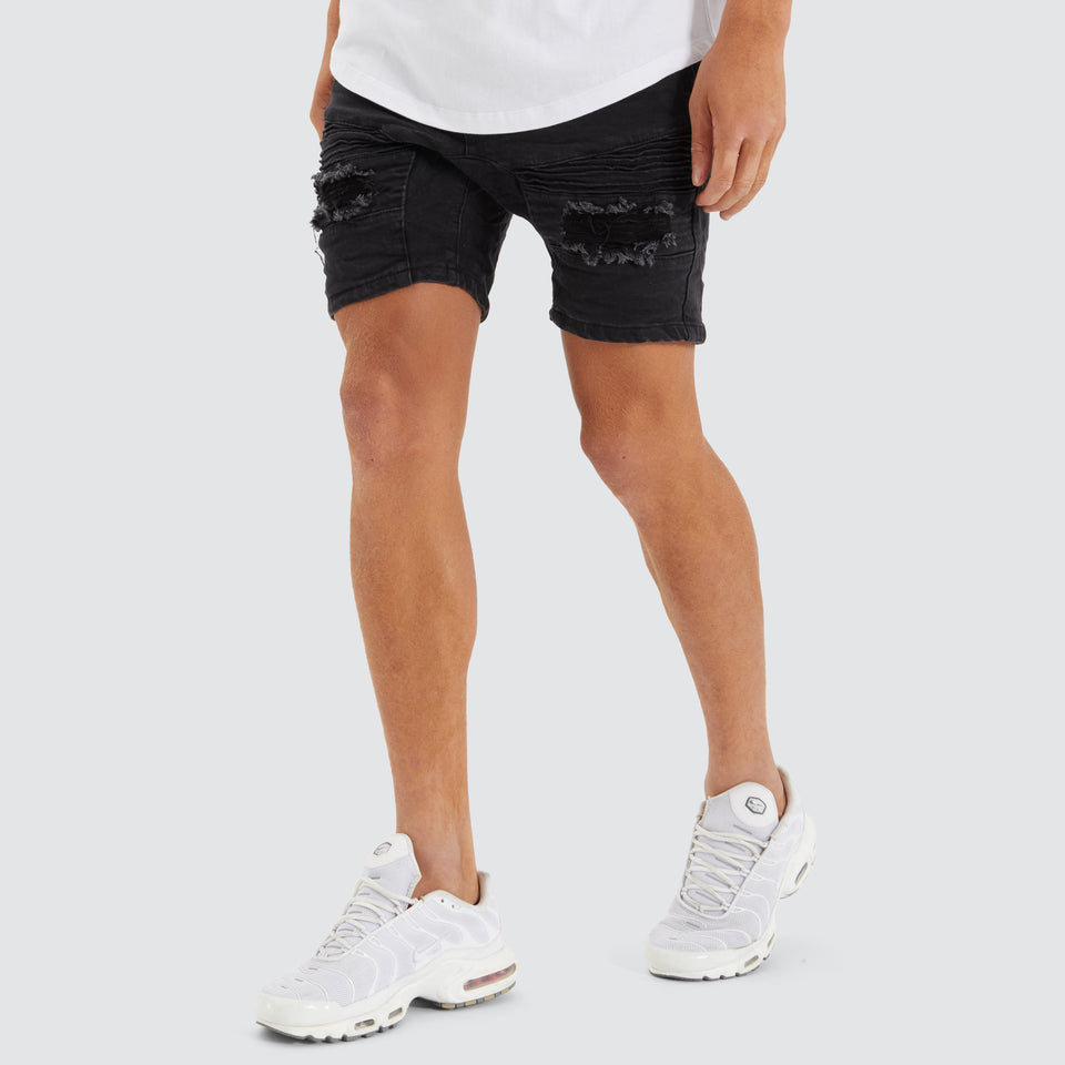 Nena And Pasadena Viper Denim Short - Black