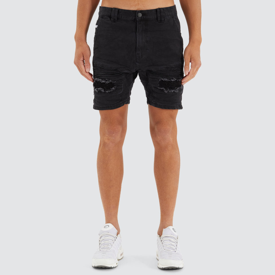 Nena And Pasadena Viper Denim Short - Black