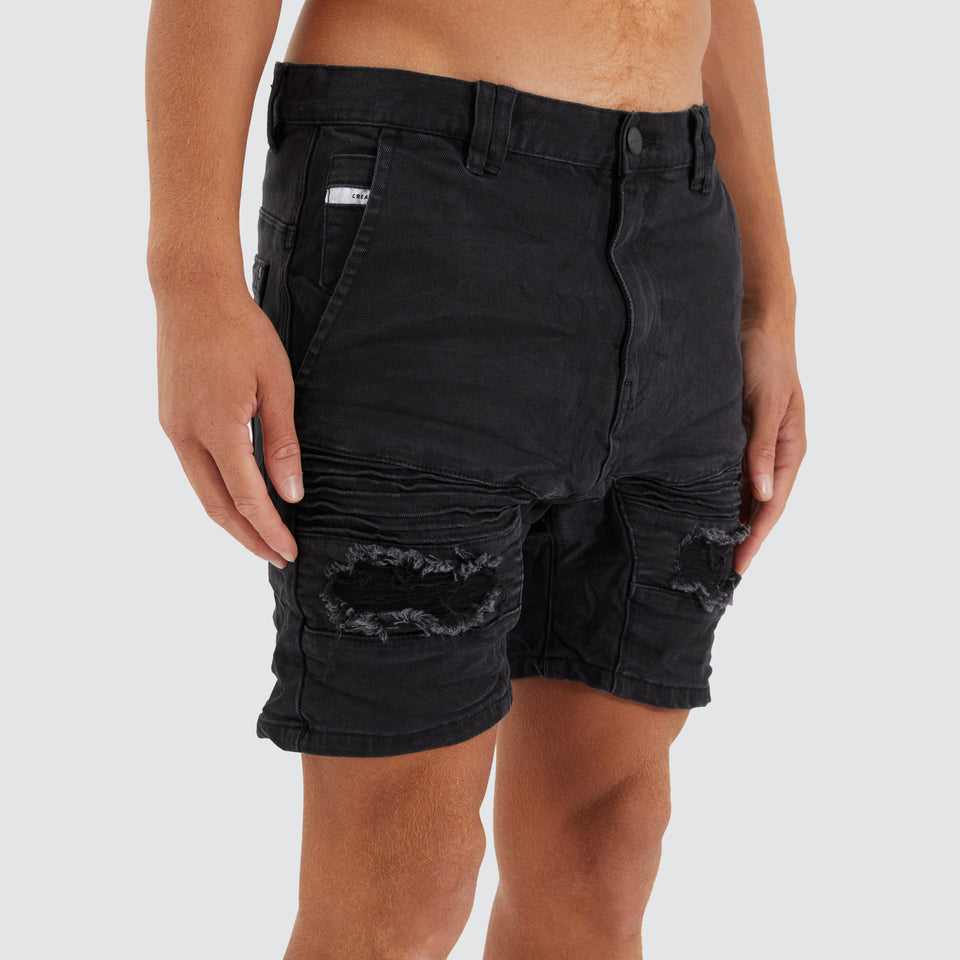 Nena And Pasadena Viper Denim Short - Black