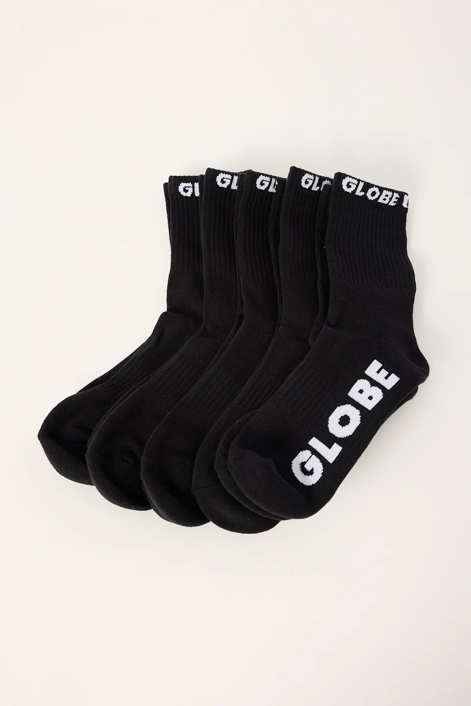 Globe Blackout Quarter Sock (7-11) 5 Pack - Black/Black