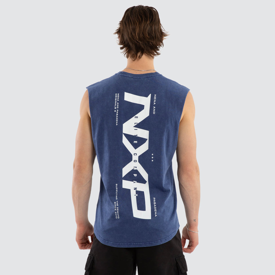 Nena And Pasadena Deliberate Dual Curved Muscle - Acid Wash Mazarine Blue