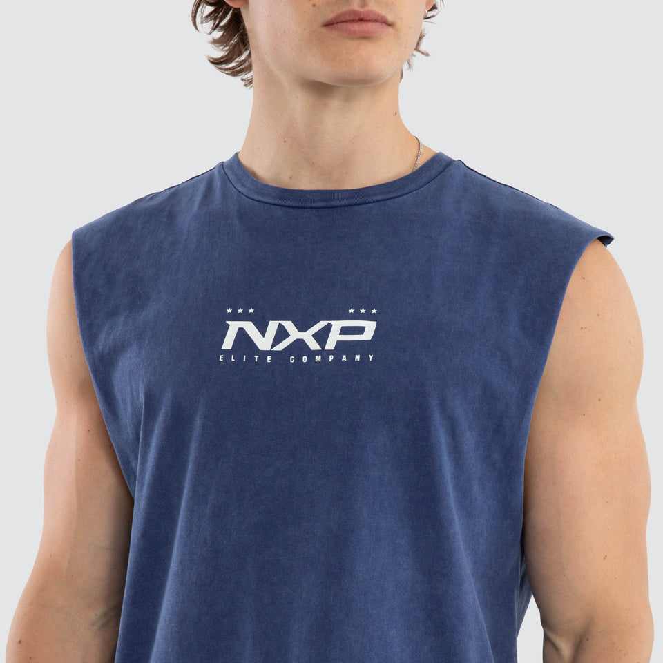 Nena And Pasadena Deliberate Dual Curved Muscle - Acid Wash Mazarine Blue