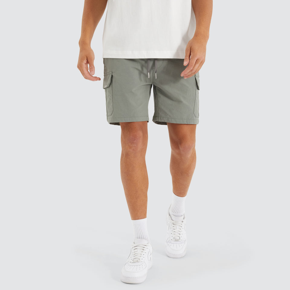 Nena And Pasadena S150 Slim Strech Cargo Short - Slate Grey