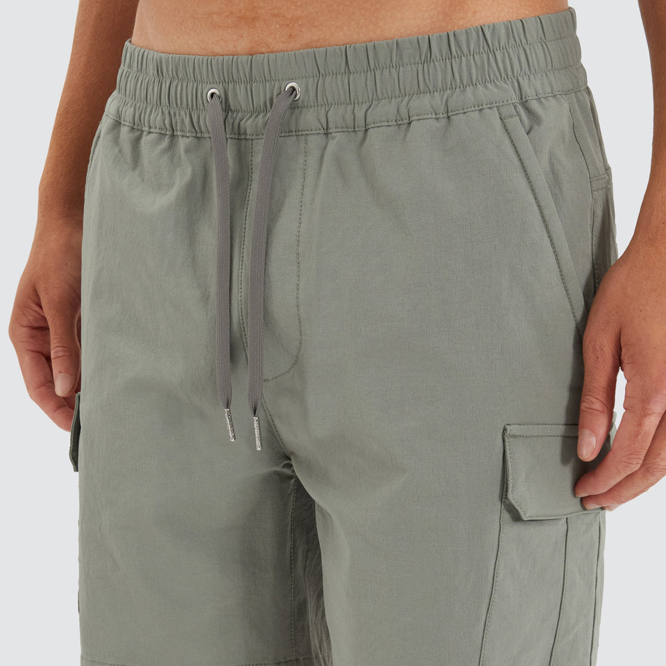 Nena And Pasadena S150 Slim Strech Cargo Short - Slate Grey