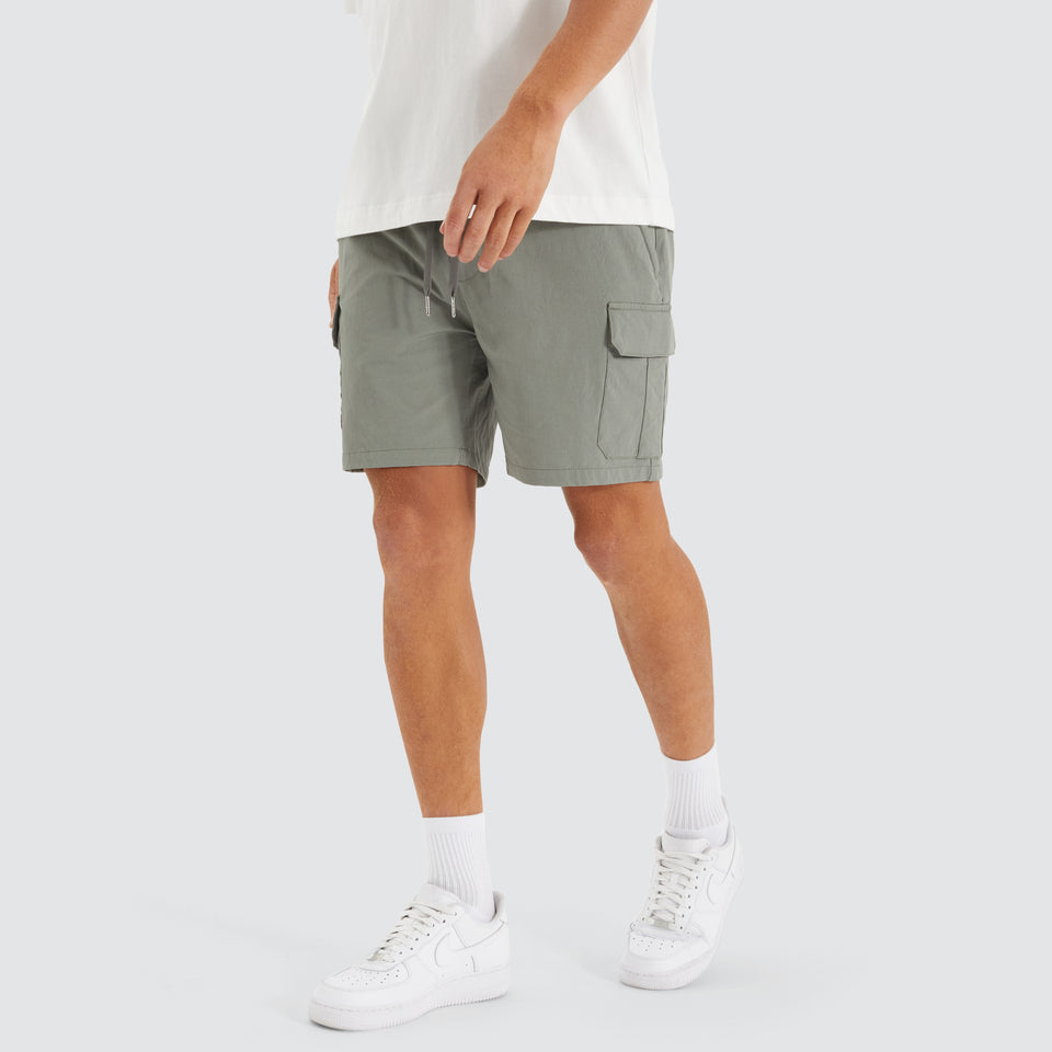 Nena And Pasadena S150 Slim Strech Cargo Short - Slate Grey