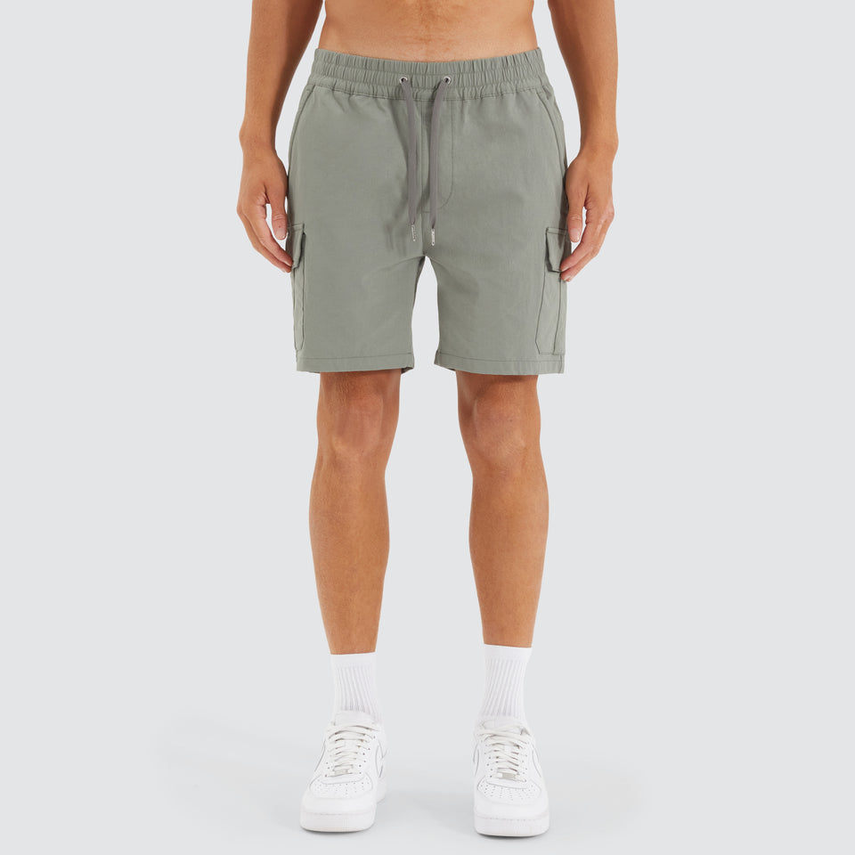 Nena And Pasadena S150 Slim Strech Cargo Short - Slate Grey