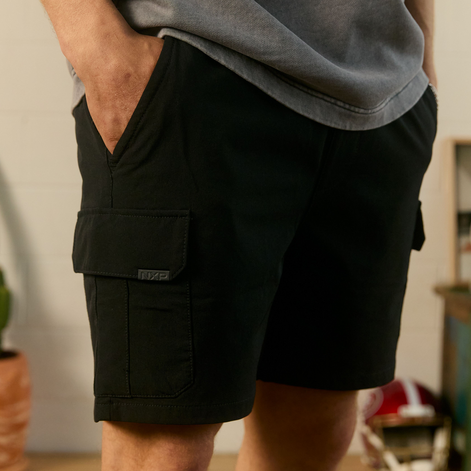 Nena And Pasadena S150 Slim Strech Cargo Short - Black
