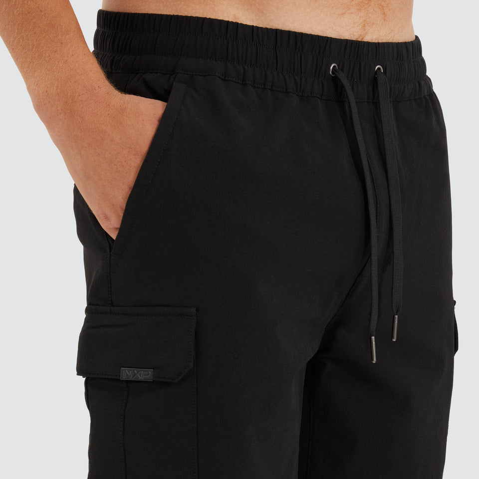 Nena And Pasadena S150 Slim Strech Cargo Short - Black
