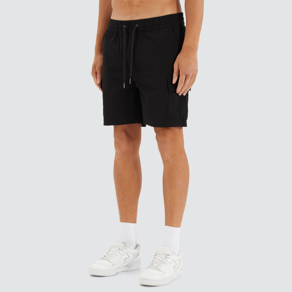 Nena And Pasadena S150 Slim Strech Cargo Short - Black