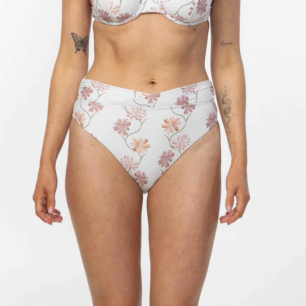 O'Neill Ivy Floral Stellan High Rise Bikini Bottom - Tofu