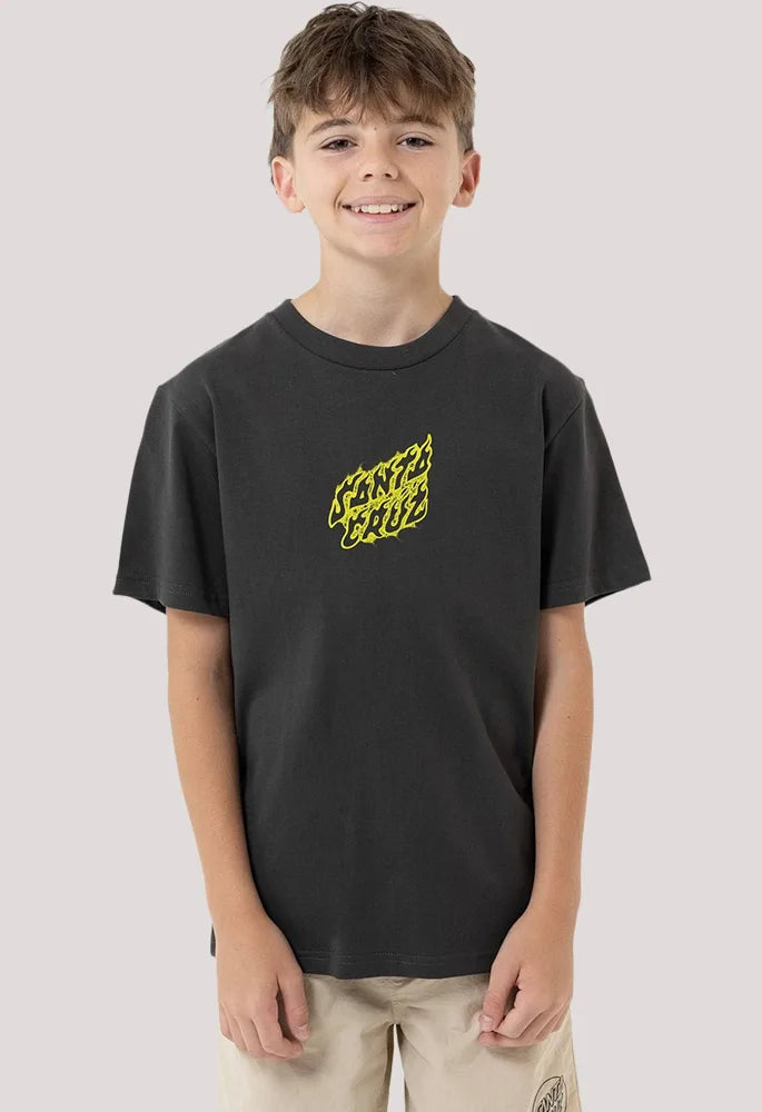 Santa Cruz Crossbone Dot Mono Centre Tee - Onyx