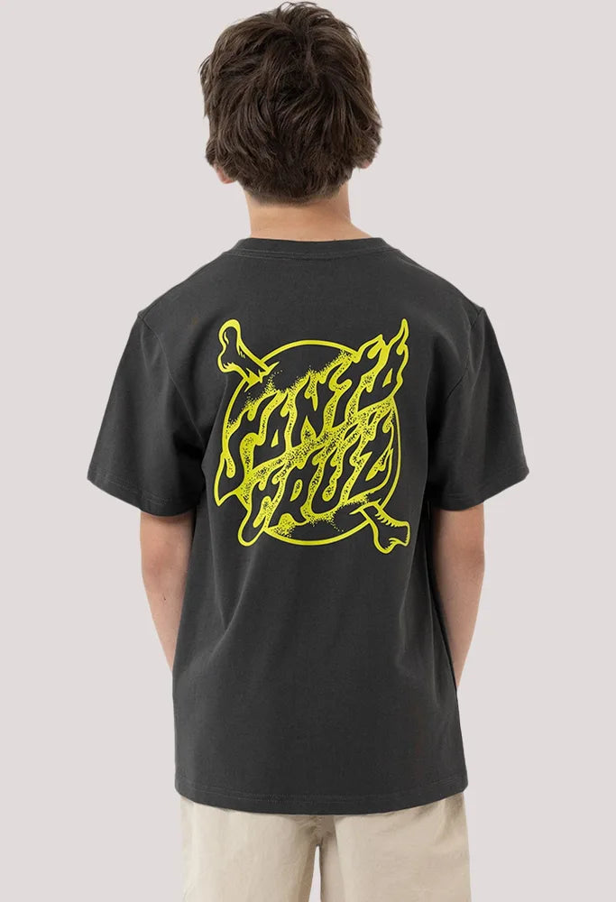 Santa Cruz Crossbone Dot Mono Centre Tee - Onyx