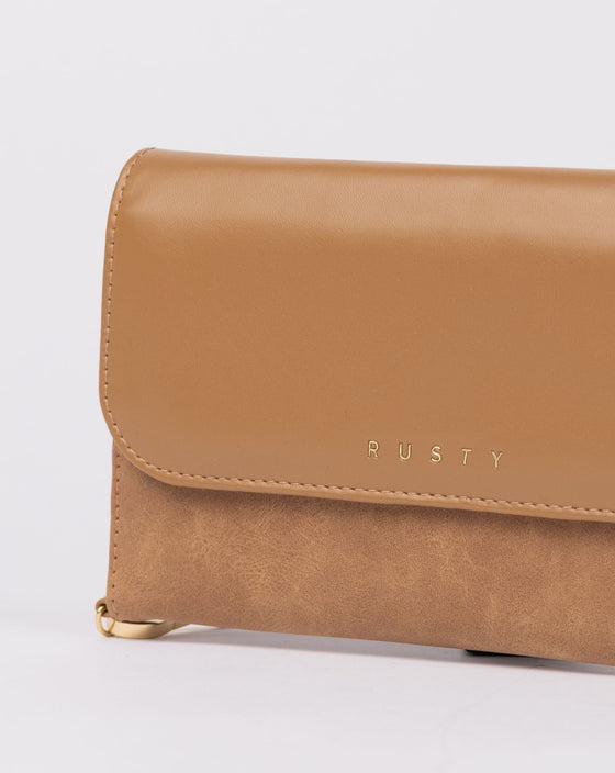 Rusty Aria Suede Travel Wallet - Tan