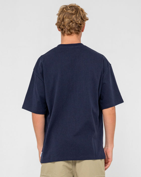 Rusty 3 Squared Short Sleeve Heavy Tee - Navy Blue